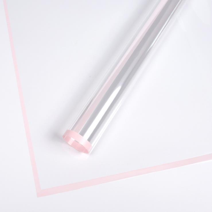 MYHC-15 투명 단색 가장자리 플라스틱 꽃 포장지