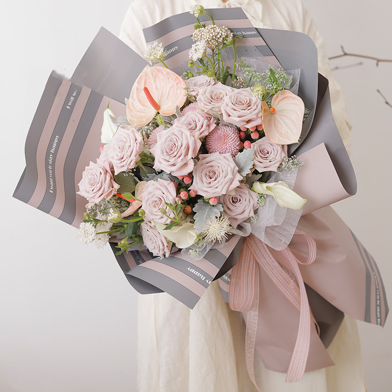 MYHC-22 57×57cm(±2cm) 단면 가장자리 가로 진주빛 필름 꽃 포장지