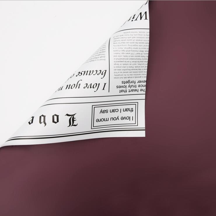 MYHC-23 단면 신문 스타일, 양면 및 이중 색상 소가죽 꽃 포장 필름