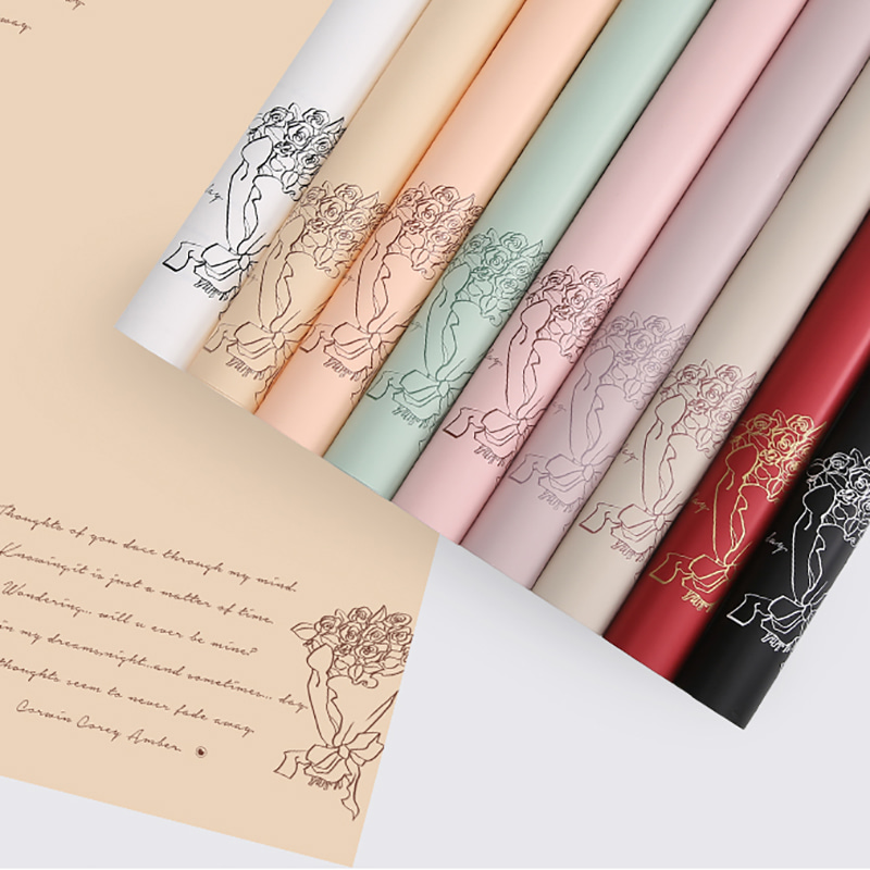 MYHC-43 프랑스 로맨틱 흑백 소가죽 꽃 포장 필름