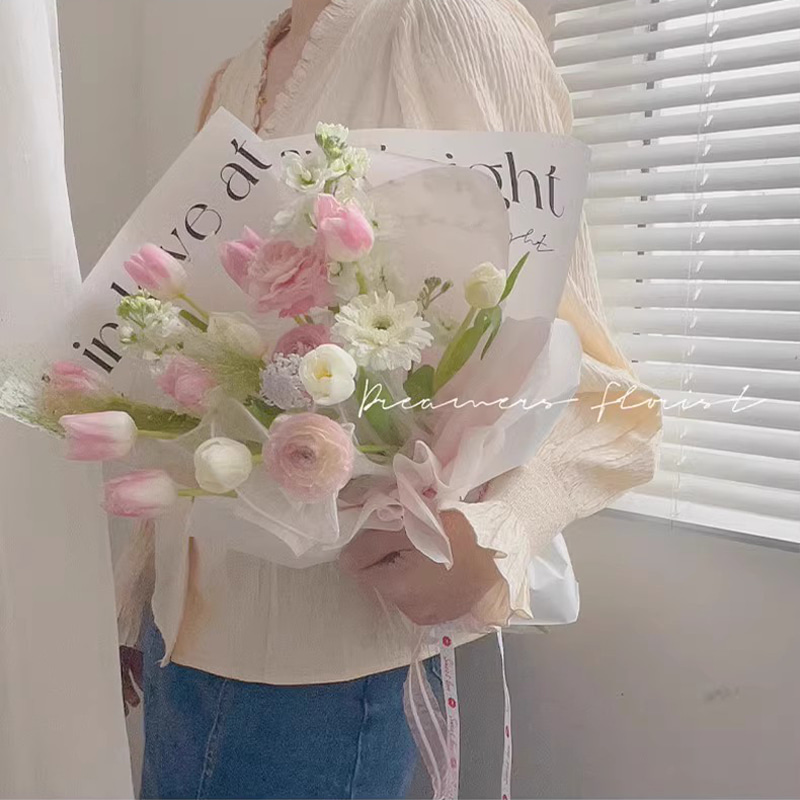 MYHC-53 첫눈에 반하는 일방적 사랑 영어 장식 플라스틱 꽃 포장지