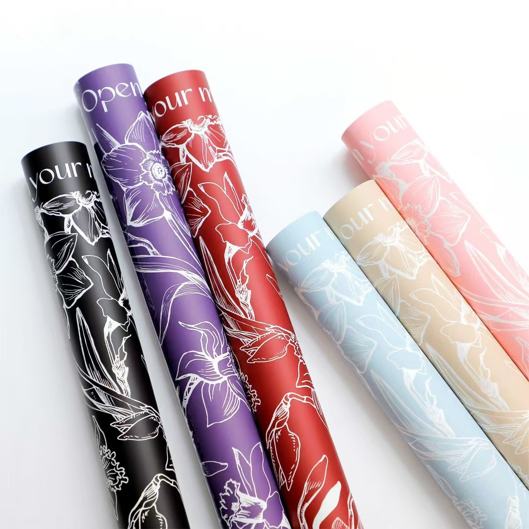 MYHC-77 수선화 라인 Bopp 진주 빛 필름 꽃 포장지