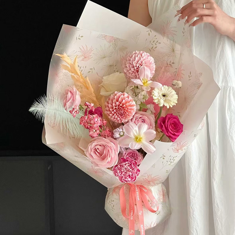 MYHC-80 간단한 식물 라인 투명 필름 꽃 포장지