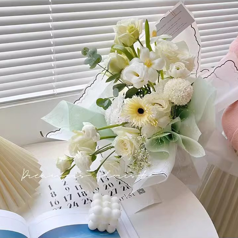 꽃잎 젤리 필름 꽃 포장지
